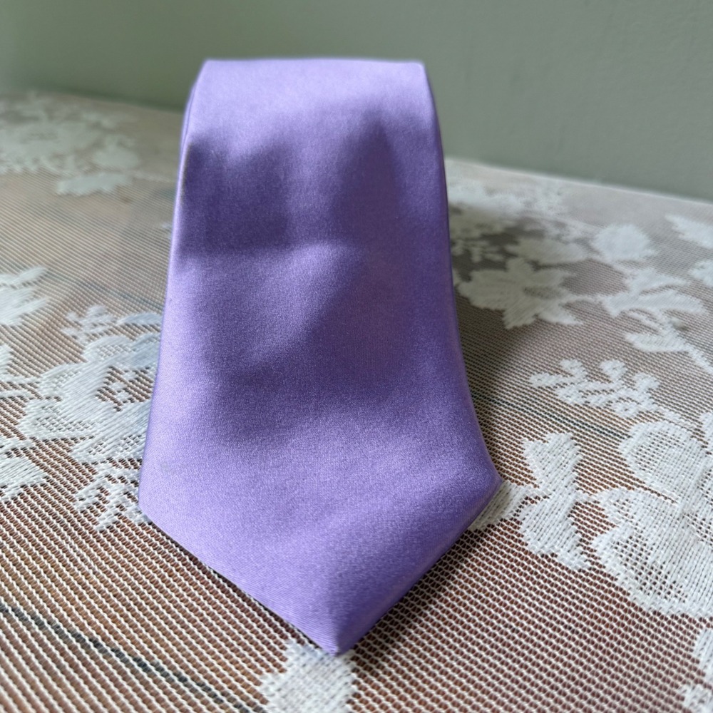 Donald J. Trump Necktie Mens OS Purple Silk Signature Collection Solid Satin